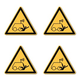 Remote Controlled Machine W037 - DIN EN ISO 7010 / ASR A1.3 - Sticker 10cm - Pack of 4
