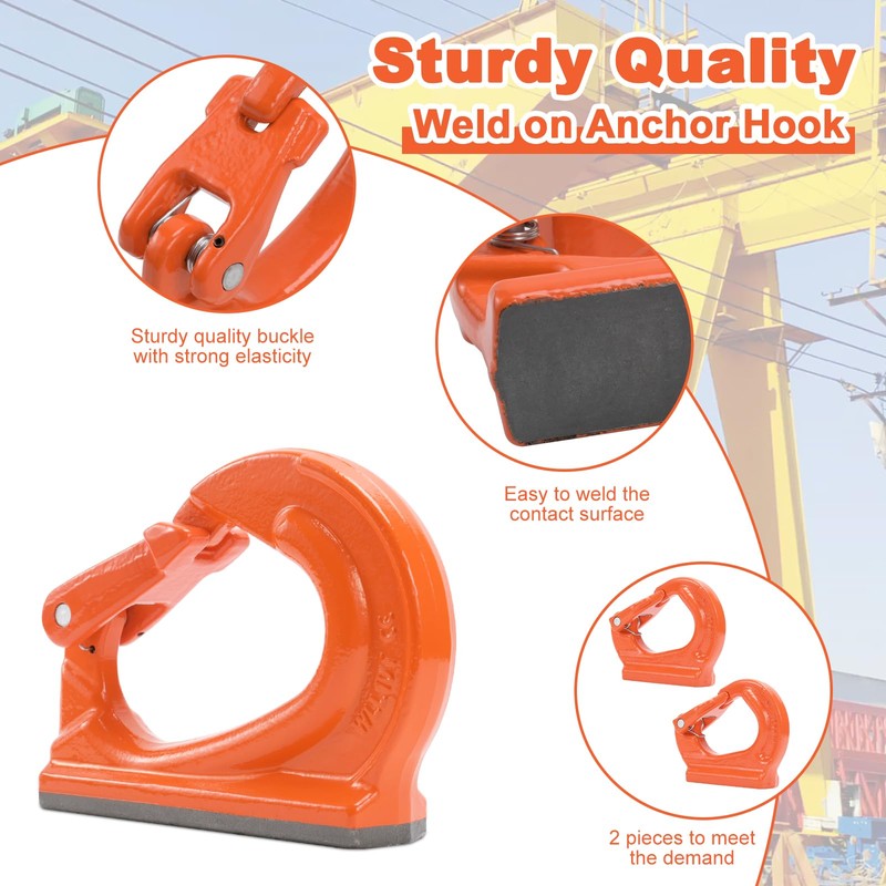 Leero 10 Ton G80 Weld on Anchor Hook, Heavy Duty
