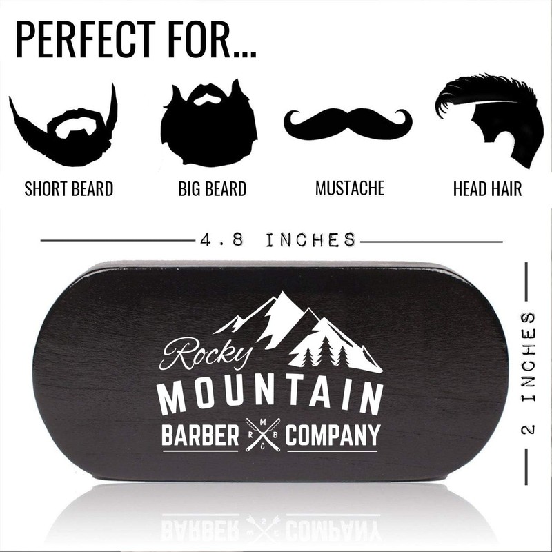 Rocky Mountain Barber Company Boar Hair Beard Brush for Men