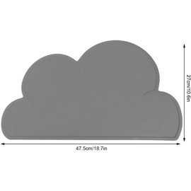Manteles individuales para bebés, manteles de silicona para niños pequeños, mantel individual para alimentación resistente al calor con forma de nube, 2 piezas(Gris)