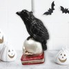 Raven on Skull and Book Glass Ornament, Horror Edgar Allan