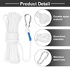 Rebower Nylon Anchor Rope with Hook,5/16"x49ft Hollow Braided Polypropylene Rope
