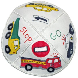 Hand-painted Kippah (Yarmulke) with Cars
