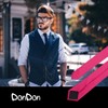 DonDon Mens Handmade Silk Look Ties 6cm, berry