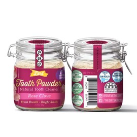 THE DIRT Tooth Powder - Natural Fluoride-Free Toothpaste Alternative, Vegan - Essential Oils & Bentonite Clay (Rose Clove, 51g: 6 Month Supply)
