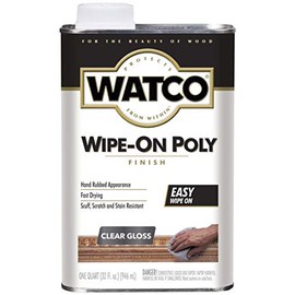 Watco 68041 Wipe-On Polyurethane Finish, Quart, Clear Gloss