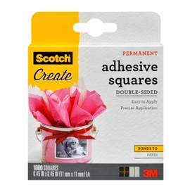 Scotch Scotch Adhesive Squares, .45 in x .45 in, 1000 Count, Excellent for All Paper Crafts (009-1000-CFT)