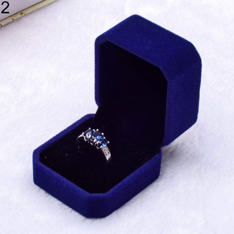 Velvet Finish Jewelry Box, Engagement Wedding Earrings Ring Pendant Display