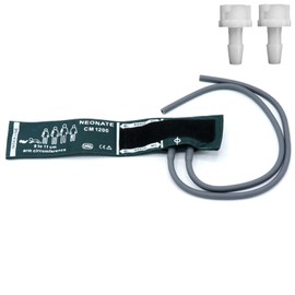 NIBP Cuff with BP18 Connectors for Neonate, 6-11 cm Reusable Dual Tube Nylon Replacement BP Cuff with Inner Airbag for Blood Pressure Monitor Machine