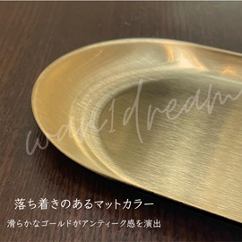Stainless Steel Tray, Metal Coin Tray, Antique (Gold) Matte [M]