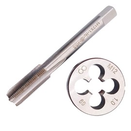 HUAZHICHUN 1PC M12×1.0mm Tap and Die Set,Metric HSS Tap and Die Set Right Hand Tap