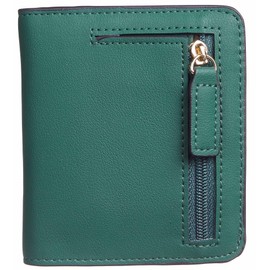Gostwo Small Wallet for Women, Bifold Card Holder Rfid Wallet, Compact Luxury Genuine Leather Pocket Passport Wallet Ladies Girls Mini Purse Travel with ID Window, Green