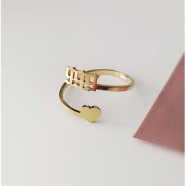 Angel Number Rings 111 222 333 444 555 666 777 888 999 Women Girls Adjustable Dainty Gold-Plated / Silver Plated Numerology Tarnish Resistant Rings, Stainless Steel