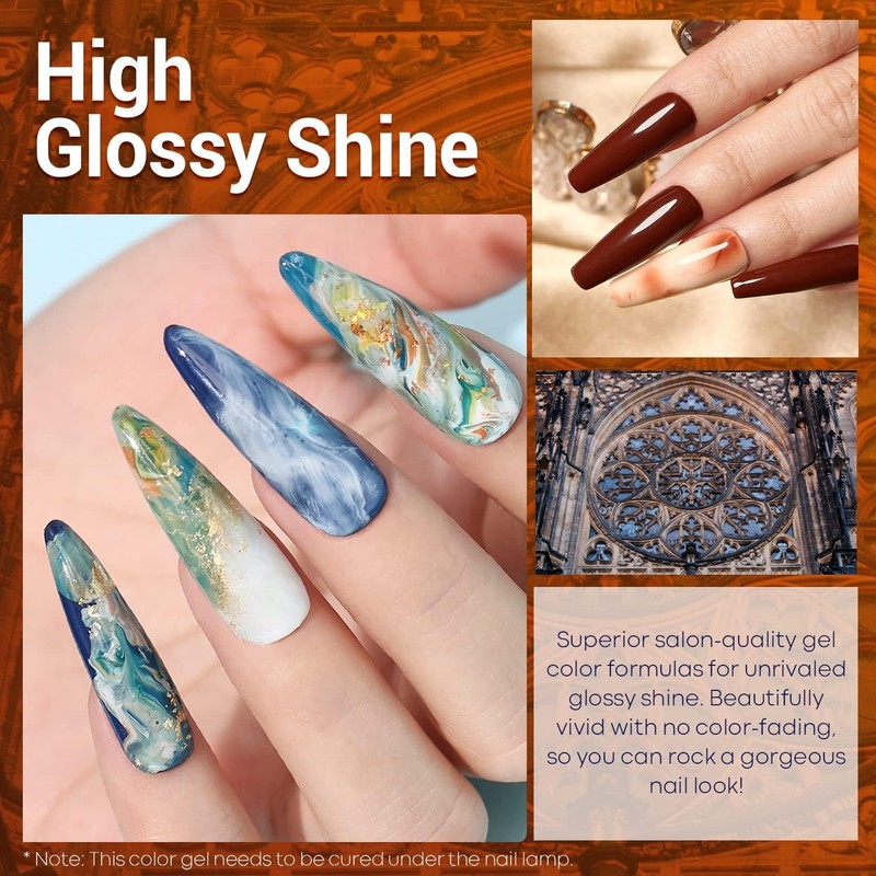 Modelones Gel Nail Polish Set, 12 Colors Christmas Winter Nude