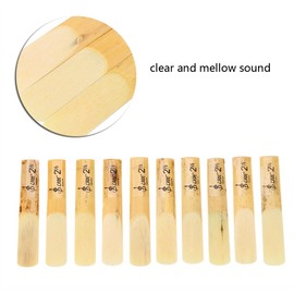 10Pcs Plastic Clarinet Reeds 2.5, B-Flat 2.5 Clarinet Reed Repair Parts with Individual Plastic Case Clarinet Reeds Musical Instrument Accessories