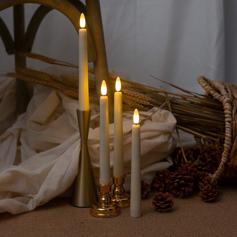 Flameless Taper Candles Flickering with Remote & Timer, Battery Operated