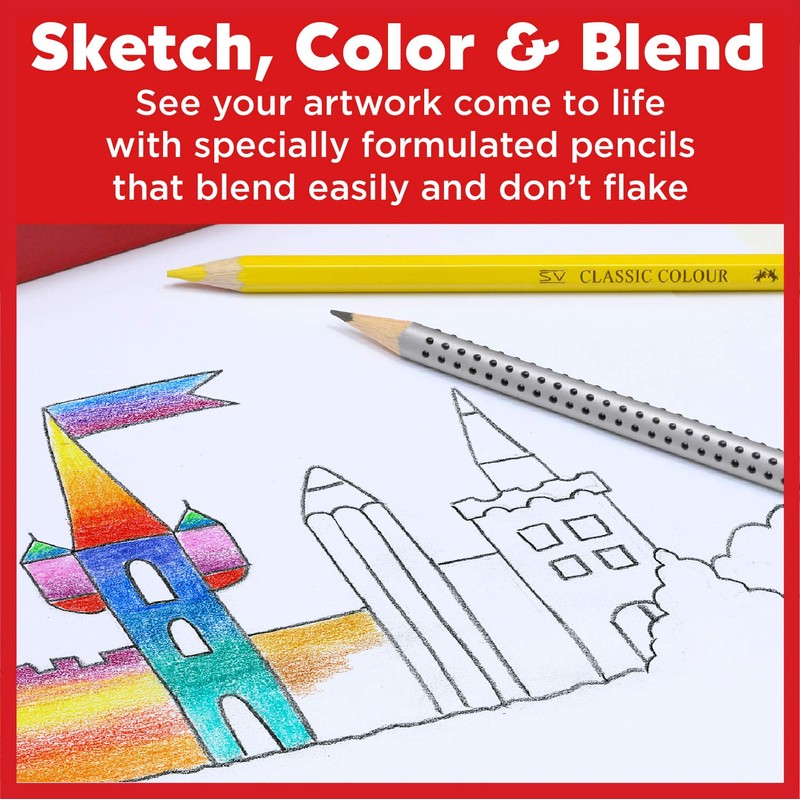 Faber-Castell Classic Colored Pencils Tin Set, 48 Vibrant Colors In
