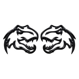 OUESAAS Dinosaur Emblem, A Pair Dinosaur Graphic Badge Fits for RAM TRX 1500 ~Stick it Anywhere (Black)