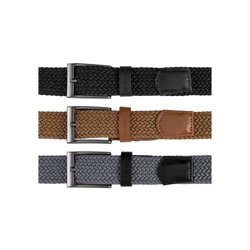 Redbridge Elastic Braided Belt Set of 3 with Metal Clasp
