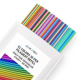 MOCOBO 32 Colors 3D Pen Filament Refill for 3Doodler Start+ 3D Pen, Low Printing Temperature 2.5mm PCL Filament, Each Color 15cm x 5pc, Total 160pcs 2400cm