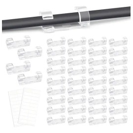 120 Clips Organizadores De Cables Autoadhesivos For Gestión Transparent