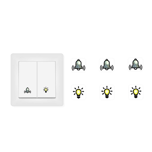 Pack of 6 Switch Stickers, Bells Stickers and Light Stickers,
