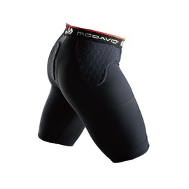 McDavid M733 HEX Girdle 733 Compression Inner Wear with Pad (Waist Bone, Coccyx), Side Putting Pockets, Bruises, Shock Absorption, Protection, Compression, Sweat Absorbent, Quick Drying, S, Black,