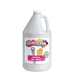 Colorations® Metallic Silver Gel Paint, 1 Gallon, Metallic Silver Color Paint, Dries to a Shimmery, Opaque finish, Creamy Gel Paint for Kids, Use to paint or as a Finish!