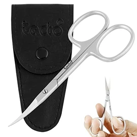 Tecto Professional Nail Scissors, Stainless Steel Manicure Scissors, Small Eyebrow, Toenail for Women and Men (Curved Nail Scissor)