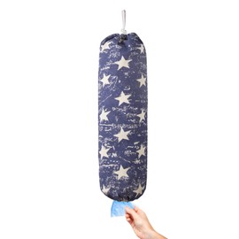 TOGETRUE Plastic Bag Holder, Wall Mount Grocery Bag Organizer, Heavy Duty Storage for Home Kitchen Camper (Blue Stars)
