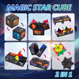 Star Cube Magic Cube, 2 in 1 Infinity Cube Decompression Puzzle 3D Cube Fidget Toy Birthday Christmas Children's Day Gifts for Kids and Adults