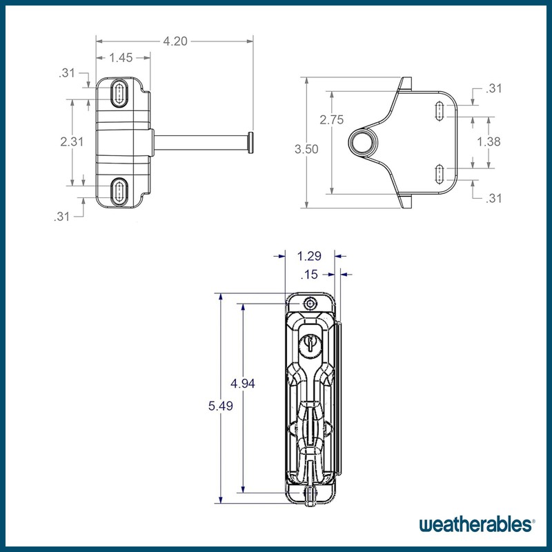 Weatherables Keystone Black Zinc Diecast Metal 1-Sided Key-Lockable Gate Latch