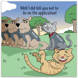 Twizler Funny Card with Cat & Dog – Blank Card – Happy Birthday Card – Humour Card – Mothers Day Card – Fathers Day Card – Get Well Soon Card – Anniversary Card – New Job Card - Good Luck Card