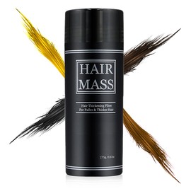 HAIR MASS | 27.5g Hair Thickening & Building Fibers for Thinning Hair | Natural Ingredients | Undetectable Fibres | Thin To Thicker Hair in Seconds | Unisex Hair Loss Concealer Fibre (MEDIUM GREY)