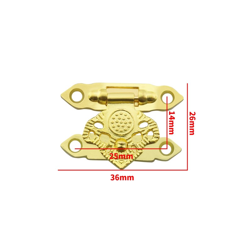 SING F LTD 10Pcs Gold Box Buckle Latch Decorative Hasp