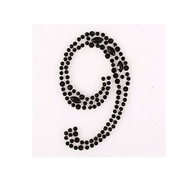 Craftbuddy US 2 x 9" Self Adhesive Stick on Black Rhinestone Numbers Gems Crystals