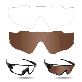 Fiskr Lenses Replacement for Oakley Jawbreaker(OO9290) Sunglasses with Anti-scratch&Anti-saltwater&Anti-dust Coating (Clear &Brown)