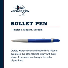 Fisher Space Pen Bullet Pen, Blue Moon, Ballpoint, Brass, Black Ink, Pocket Clip, Gift Box