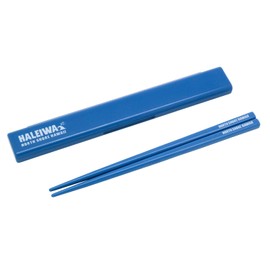 o-esuke- Bento Chopsticks Cutlery for Blue 箸箱: approximately 20.6 X 3 X 1.4 cm Tall, Chopsticks: approximately/19.5 cm Haleiwa Border Pattern Chopsticks Set HS – 12