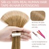 Silk-co 12"-24" Tape in Hair Extensions 100% Real Remy Straight