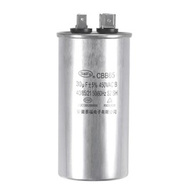 sourcing map Starting Capacitor CBB65 30uF 30mfd 450V AC 40/85/21 Aluminium Housing with Clamp for Air Conditioning Compressor