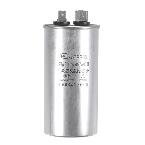 sourcing map Starting Capacitor CBB65 30uF 30mfd 450V AC 40/85/21