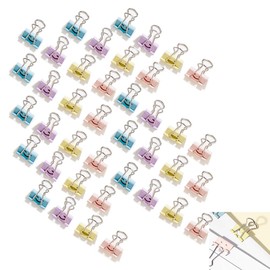 LINKSORA ダブルクリップ 書類整理 オフィス オフィス かわいい カラフル 事務用品 19mm ランダムカラー（赤黄青緑） 40個入り