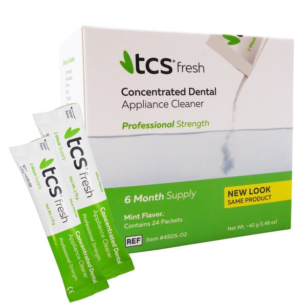 TCS Concentrated Cleaner - 6 Months Supply for Flexible Dentures, Retainers & all other Dental Appliances