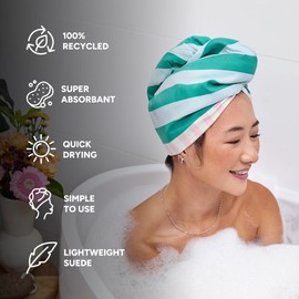 Dock & Bay Turban Hair Towel - for Home & The Beach - Super Absorbent, Quick Dry - Pastel Pier