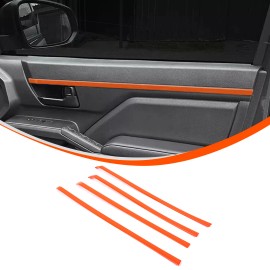 carmotion88 ABS Orange Car Interior Door Panel Strip For Toyota Tacoma 2024+ Accessories Kit