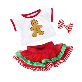 Gingerbread Girl Teddy Bear Outfit (8")