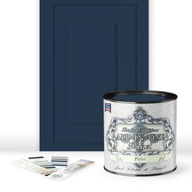 ALL-IN-ONE Paint by Heirloom Traditions, Polo (Dark Navy), Quart - Durable cabinet and furniture paint. Built in primer and top coat, no sanding needed. Includes our 30 featured color card.