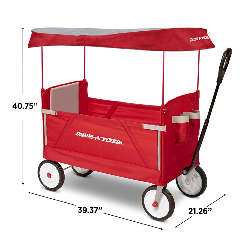 Radio Flyer Foldable Wagon for Kids, Rolling Cart, Baby Stroller,