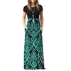 AUSELILY Women's Short Sleeve Loose Plain Casual Long Maxi Dresses for Women 2025 Black Green 3XL
